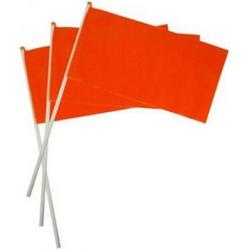 100x Oranje zwaaivlaggetjes 30 cm - Oranje/Holland supporter/Koningsdag feestartikelen