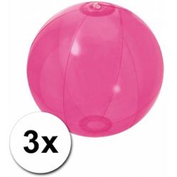 3 opblaasbare strandballen fel roze 30 cm
