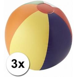 3 opblaasbare strandballen gekleurd