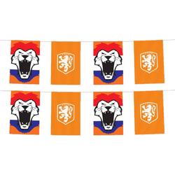 3x stuks oranje KNVB vlaggenlijnen 3 meter - Nederland oranje supporters versiering