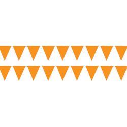 3x stuks sterke oranje vlaggenlijnen 3.5 meter voor binnen en buiten - 12 vlaggetjes - Nederland oranje supporters versiering