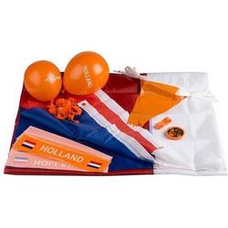 Oranje Feest Artikelen Set 30-delig - Oranje Versiering - Vlaggetjes - Vlaggenlijn - Slingers - Ballonnen