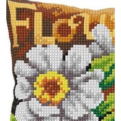 Borduurpakket KUSSEN kruissteek - ORCHIDEA - FLOWER 40 x 40 cm