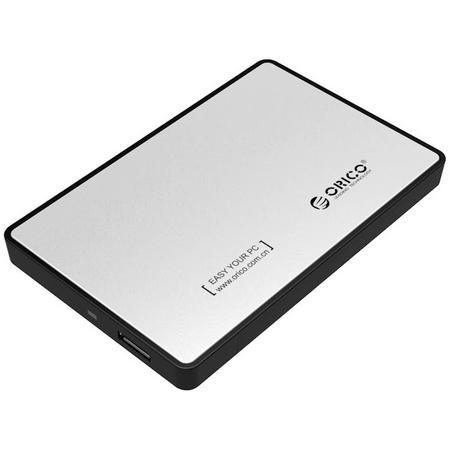 Orico - 2,5 inch HDD/SSD USB 3.0 Externe Harde Schijf Behuizing Draagbaar Zilver / Zwart