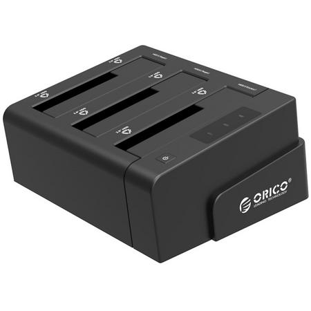 Orico - 3 Bay SATA naar USB 3.0 Extern HDD Docking Station met duplicate / clone functie zwart