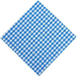Ornina - 6 stuks blauw stof lapje/doek voor jampot/honing 15x15cm