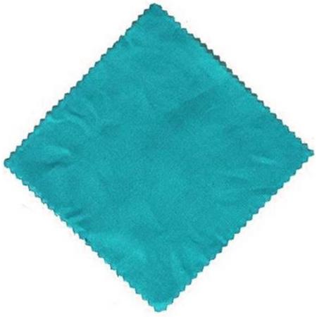 Ornina - 6 stuks turquoise stof overlapje/doekje voor jampot/honing wafeldoek