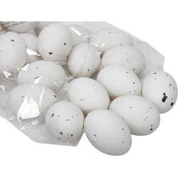 Othmar decorations Decoratie eieren Pasen - 24x stuks - plastic - H6 cm - wit