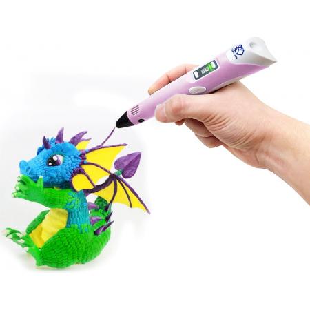3D Teken Pen Speelgoed Starterset Roze – Tekenen en Knutselen voor Kinderen – 3D Knutselpakket met LCD Scherm en Filamenten