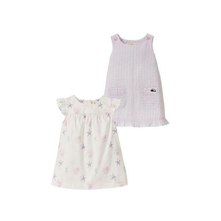 2 baby meisjes jurken 68, Wit/lichtroze