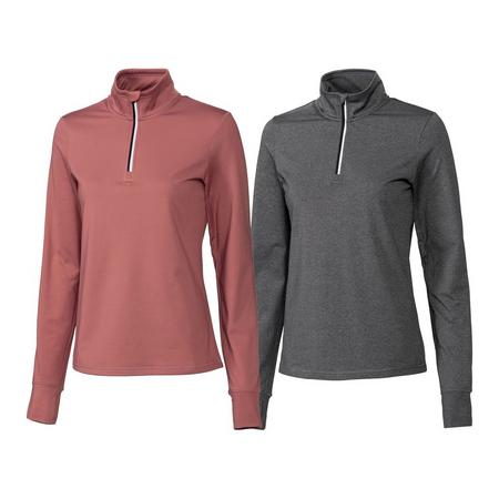 2 dames hardloopshirts S (36/38), Roest/grijs