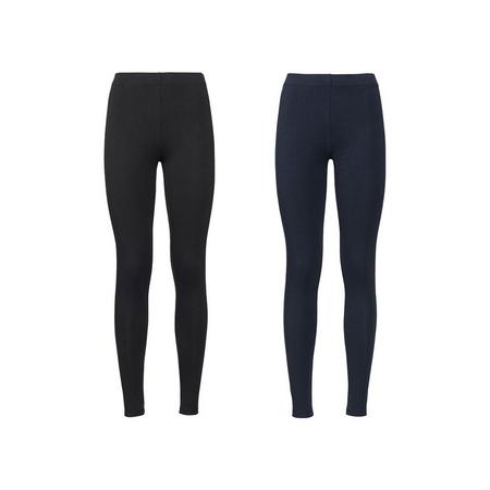 2 dames leggings 3XL (56/58), Zwart/donkerblauw