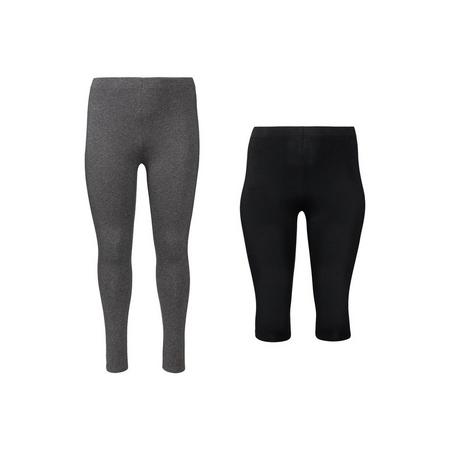 2 dames leggings plus size 3XL (56/58), Grijs capri/zwart