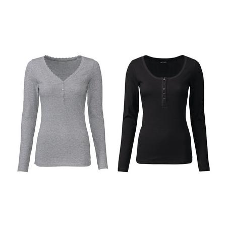2 dames shirts M (40/42), Zwart/grijs