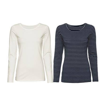 2 dames shirts S (36/38), Gestreept/wit/donkerblauw