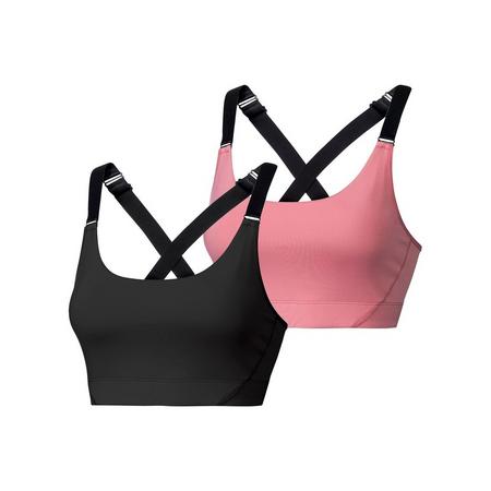 2 dames sport-BH\s high level XL (48/50), Zwart/roze