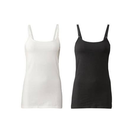 2 dames voedingstops XL (48/50), Wit/zwart