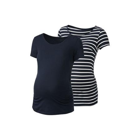 2 dames zwangeschaps T-shirts M (40/42), Donkerblauw/gestreept