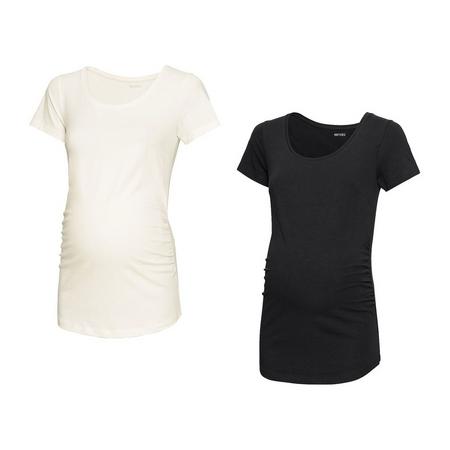 2 dames zwangeschaps t-shirts L (44/46), Gebroken wit/zwart