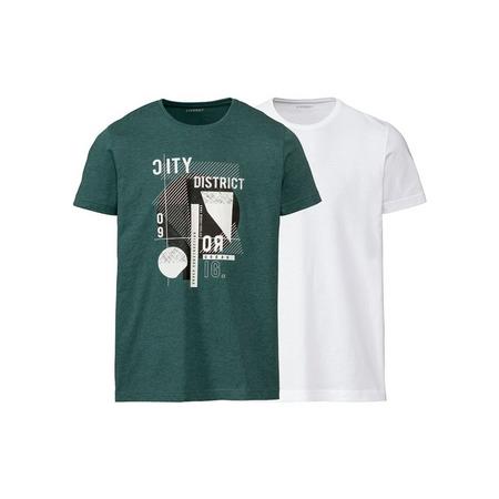 2 heren T-shirts XXL (60/62), Wit/groen