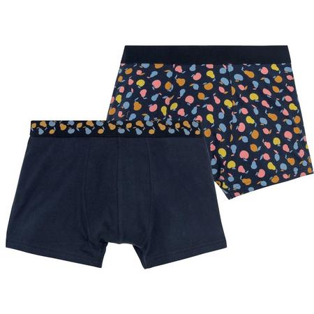 2 heren boxers XL, Donkerblauw all-over-print