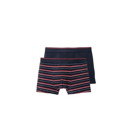 2 heren boxers XL, Gestreept/donkerblauw/rood