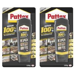 2x Pattex alles-in-een 100 procent repair lijm - 100 gram - contactlijm / reparatielijm