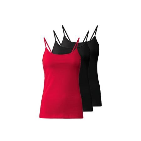 3 dames hemden L (44/46), Zwart/rood