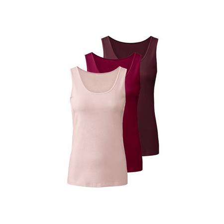 3 dames hemden M (40/42), Bordeaux/aubergine/roze