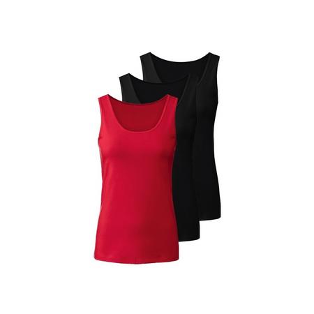3 dames hemden S (36/38), Zwart/rood