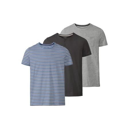 3 heren T-shirts L (52/54), Grijs/zwart/gestreept