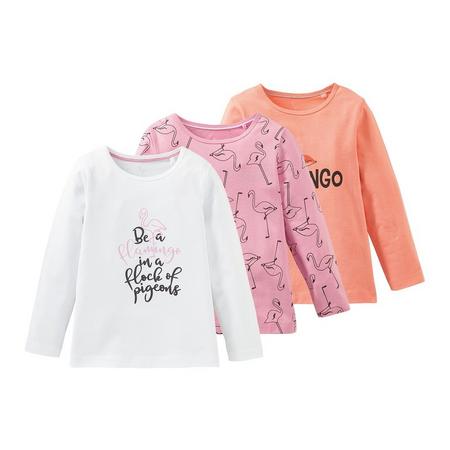 3 meisjes shirts 86/92, Wit/roze/oranje