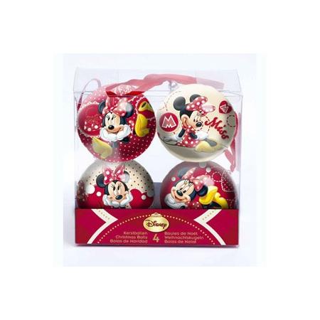 4 Kerstballen Minnie Mouse