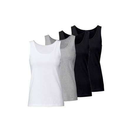 4 dames hemden L (44/46), Zwart/grijs/wit