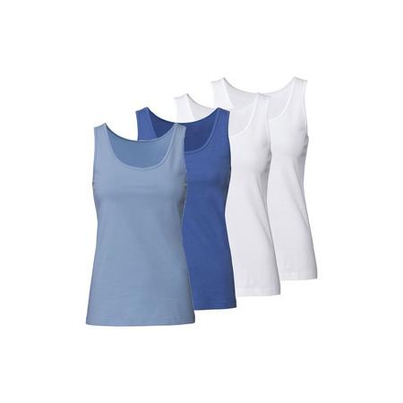 4 dames hemden S (36/38), Wit/blauw/lichtblauw