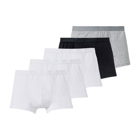 5 heren boxers S, Wit/zwart/grijs