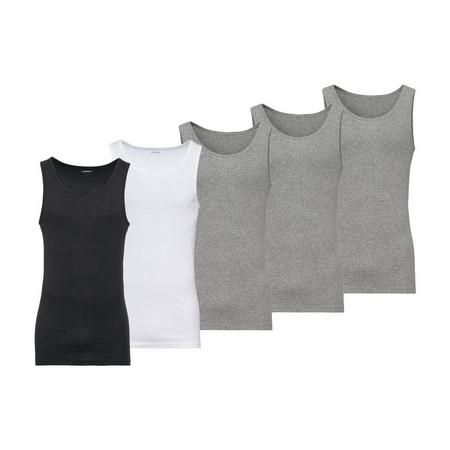 5 heren hemden plus size S, Zwart/wit/grijs
