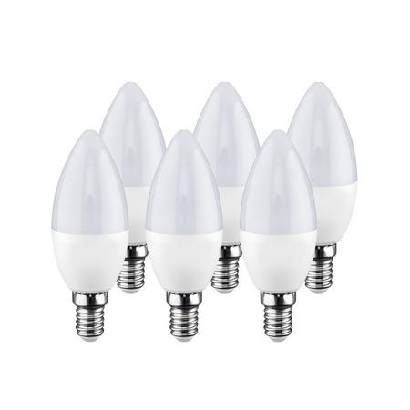 6 LED-lampen E14, kaars