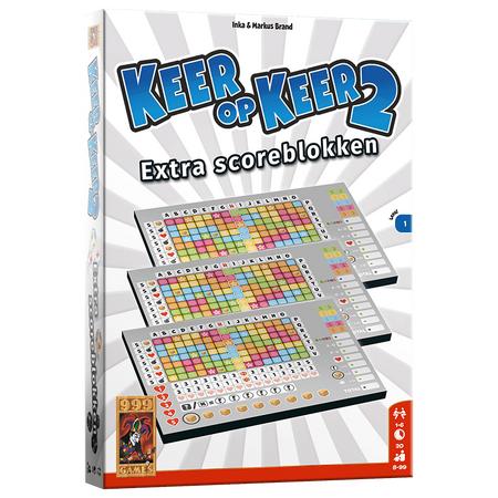 999 Games 999-games Keer op Keer 2 Scoreblok 3 stuks Level 1 - Dobbelspel