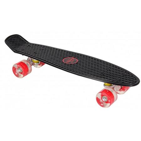 AMIGO skateboard met ledverlichting 55.5 cm zwart/rood