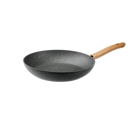 Aluminium wok- of koekenpan Ø28 cm Houten greep, Koekenpan