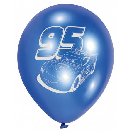 Amscan ballonnen Cars 23 cm blauw/rood 6 stuks