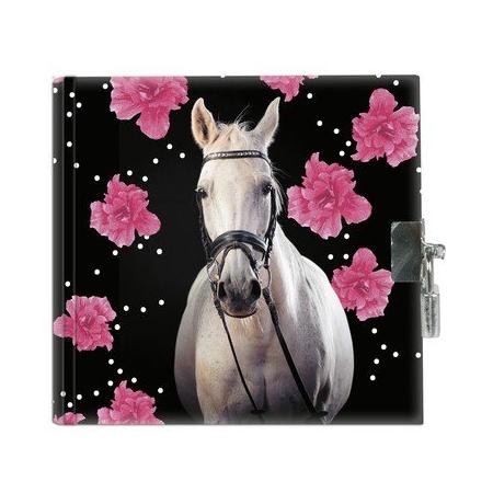 Animal Pictures Dagboek Paard Flowers - 13,5 x 13 x 1 cm - inclusief slotje