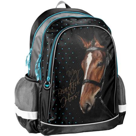 Animal Pictures Rugzak My beautiful horse zwart - 42x30x18cm - polyester