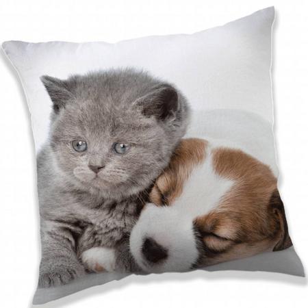 Animal Pictures Sierkussen Puppy and Kitten 40 x 40 cm - Polyester