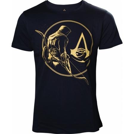 Assassin\s Creed Origins - Golden Bayek and Crest Logo T-shirt