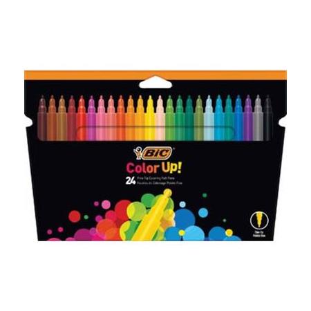 Bic viltstiften Color Up, kartonnen etui met 24 stuks in geassorteerde kleuren