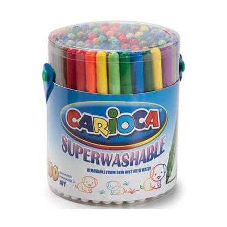 Carioca viltstift Doodles, 100 stiften in een plastic pot