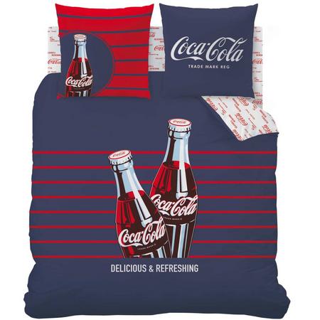Coca Cola Dekbedovertrek Lines 240x220cm - 2x 63x63cm - 60% katoen 40% polyester
