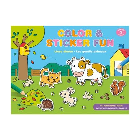 Color & Sticker Fun Kleurboek Lieve Dieren